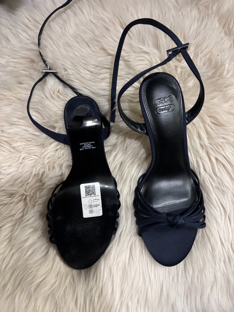 Asos Design Navy Blue Knotted Strappy Heeled Sandals Size 8 — image 5 of 5